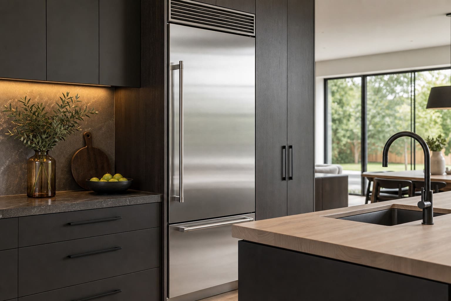 GE Monogram built-in refrigerator in a Fremont kitchen